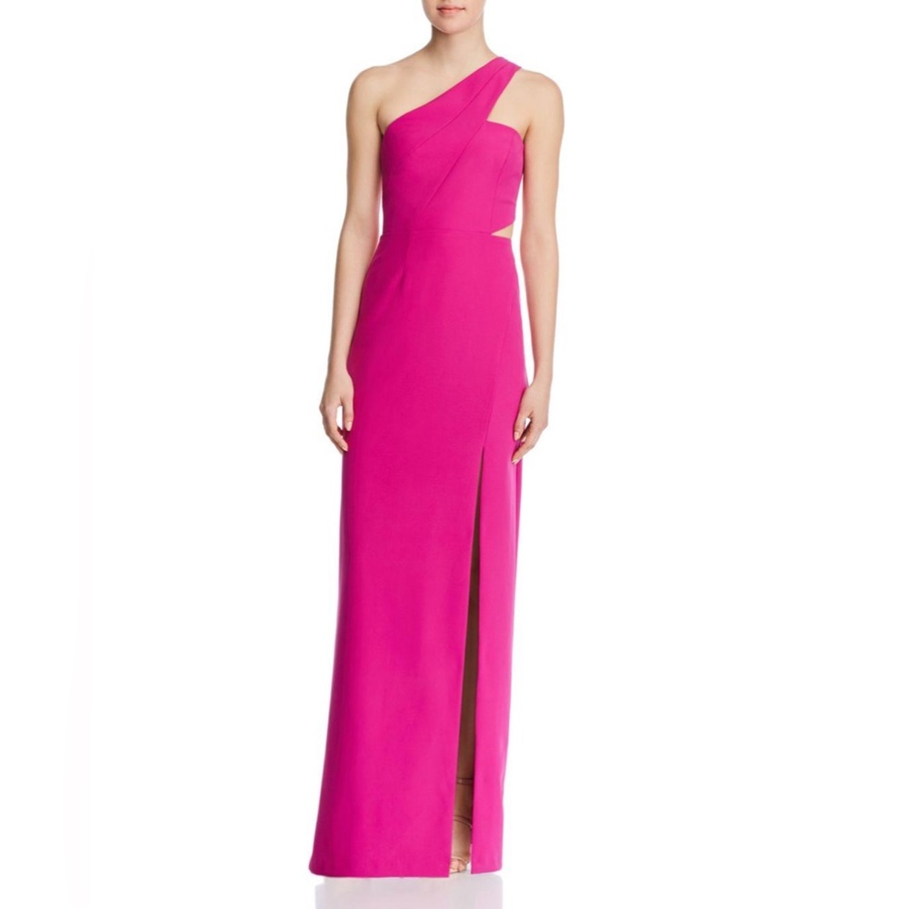 Aidan by Aidan Mattox One Shoulder Cut-Out Pink Formal Dress